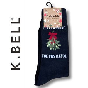 Men's Christmas “Meet Under The Mistletoe” Crew Socks • NWT